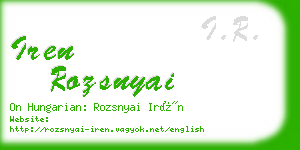 iren rozsnyai business card